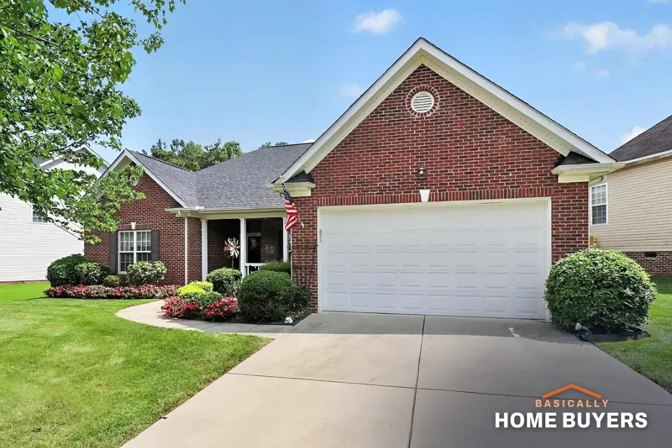 Brick house with a two-car garage